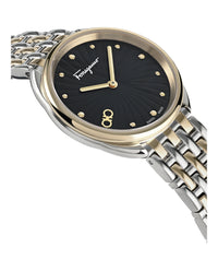 Ferragamo Womens Two Tone 34mm Bracelet Fashion Watch