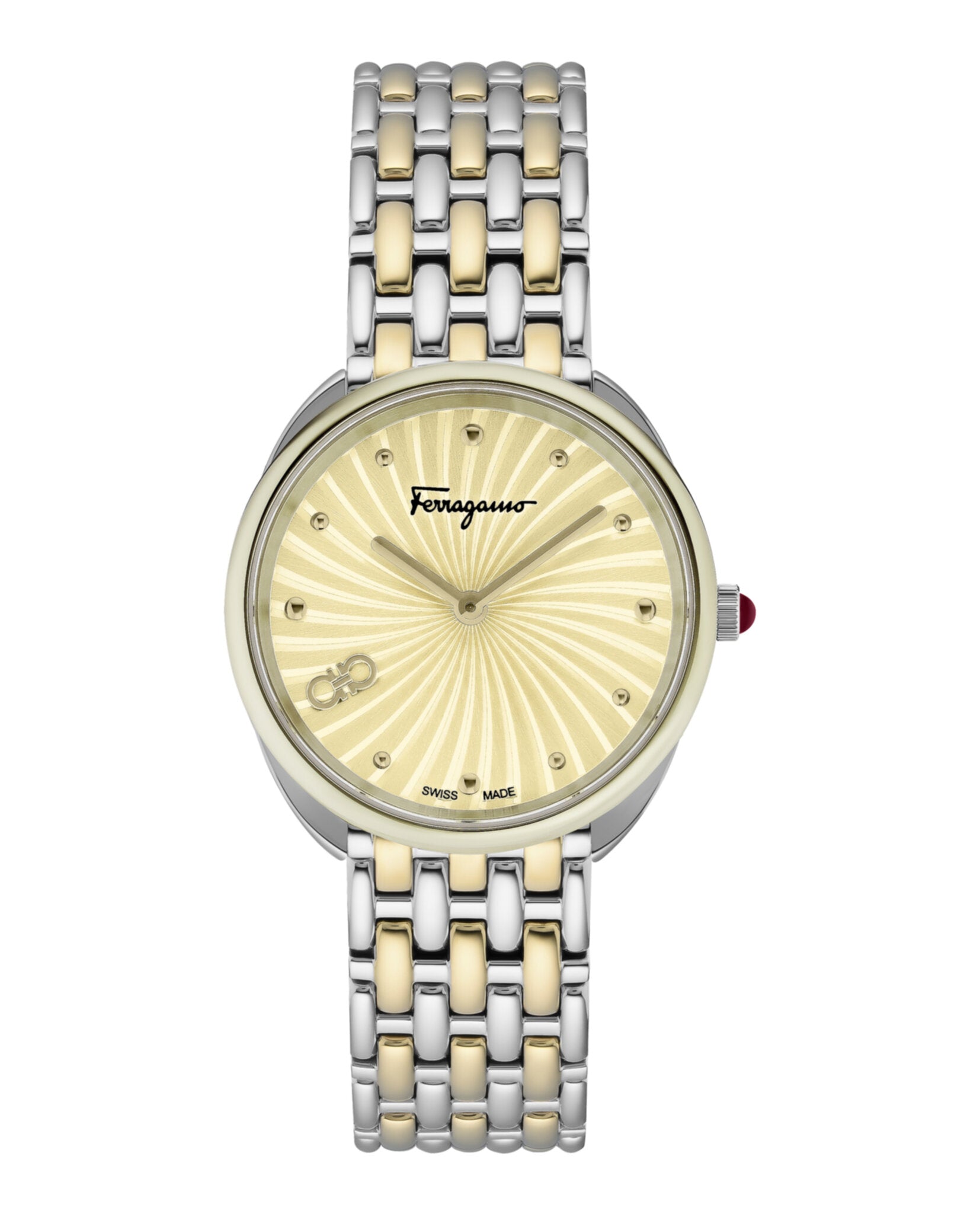 Ferragamo Ferragamo Womens  Two Tone 34mm Strap Fashion Watch