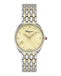Ferragamo Ferragamo Womens  Two Tone 34mm Strap Fashion Watch