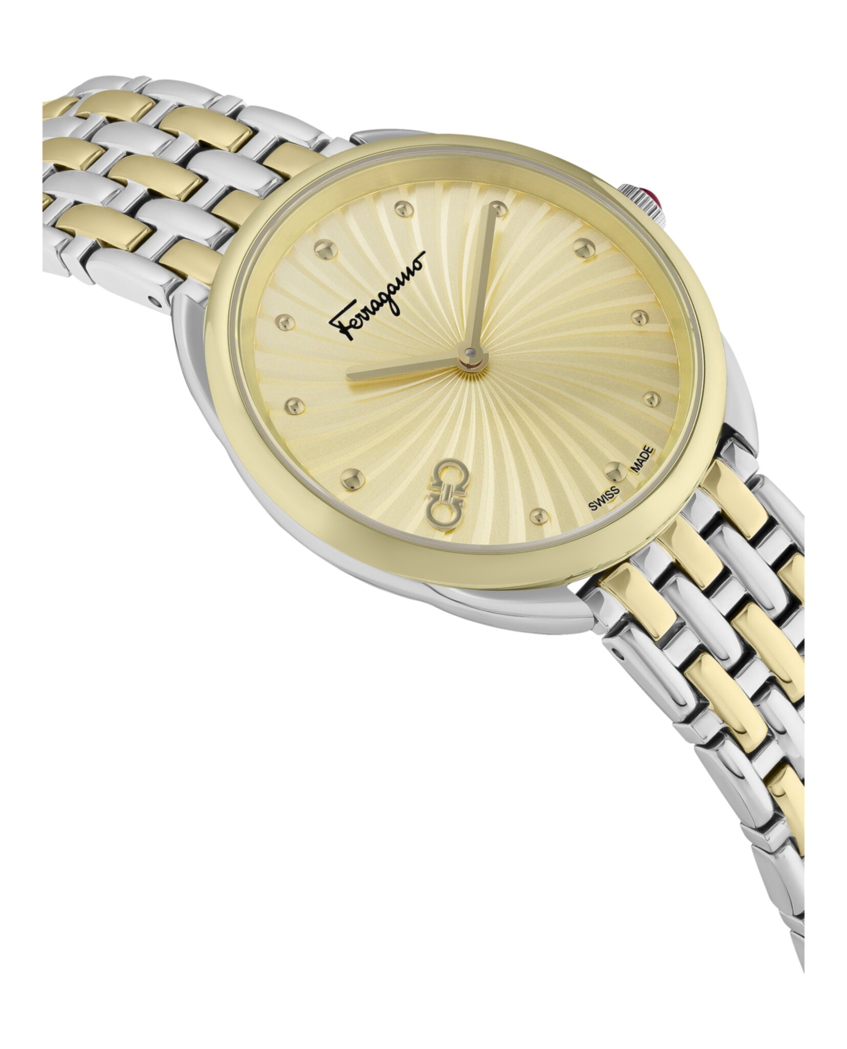 Ferragamo Ferragamo Womens  Two Tone 34mm Strap Fashion Watch