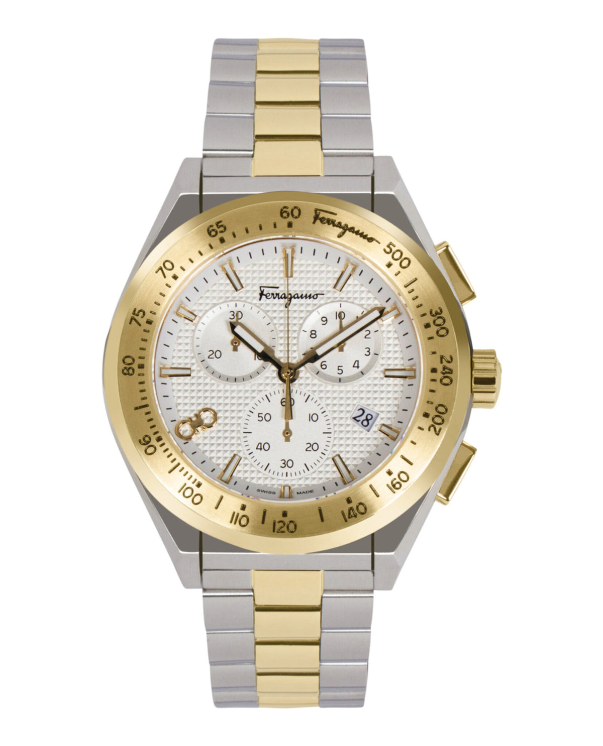Ferragamo Mens TT IPYG/SS 42mm Bracelet Fashion Watch