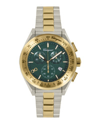 Ferragamo Ferragamo Mens  Two Tone 42mm Bracelet Fashion Watch
