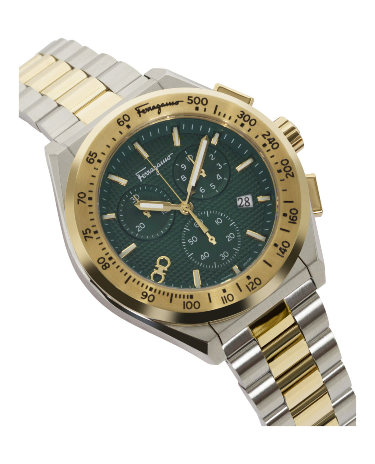 Ferragamo Ferragamo Mens  Two Tone 42mm Bracelet Fashion Watch