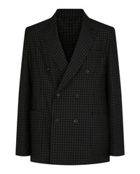 Brioni Mens Double-Breasted Check Pattern Blazer