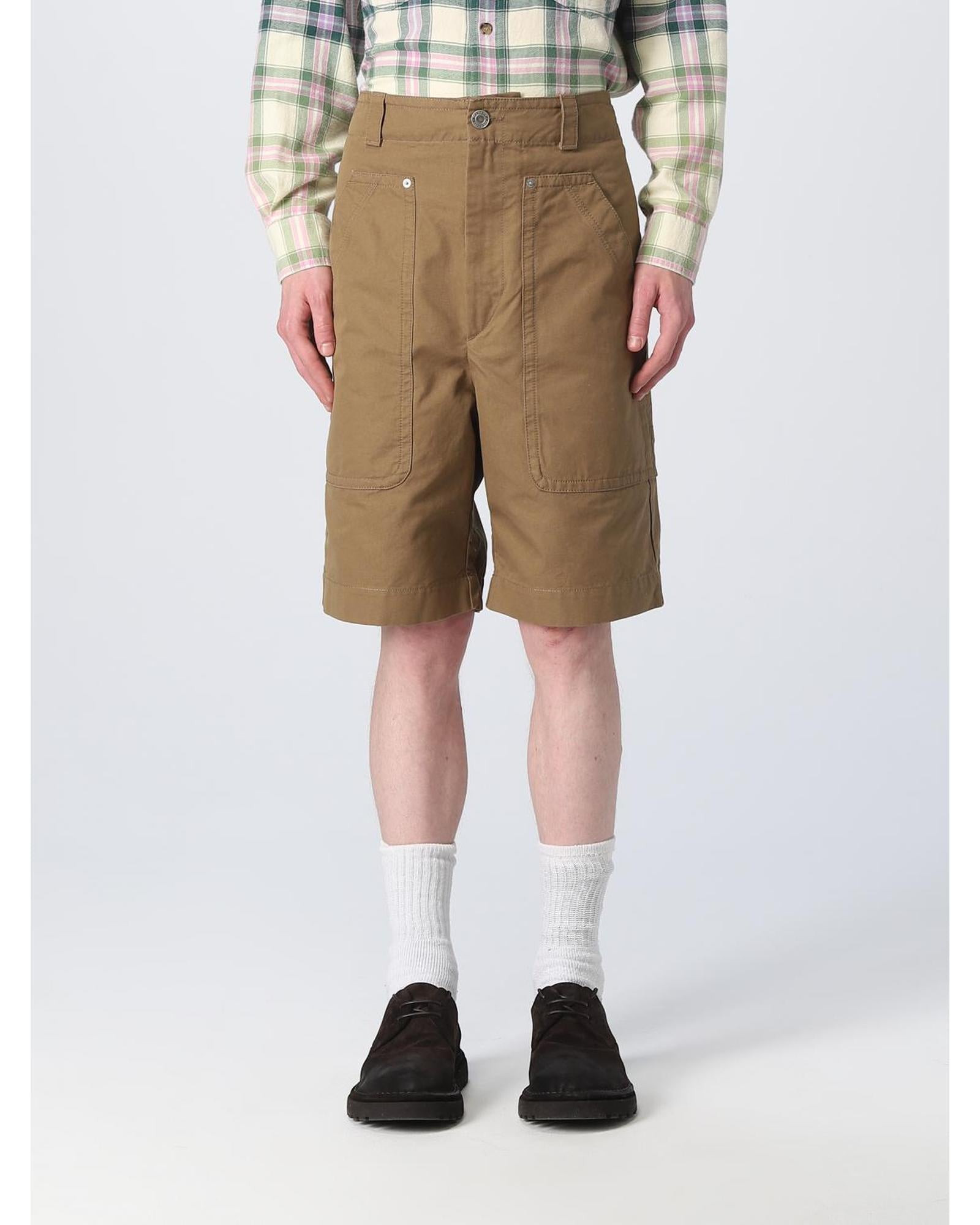 Isabel Marant Cargo Shorts with Pockets Men Kaki