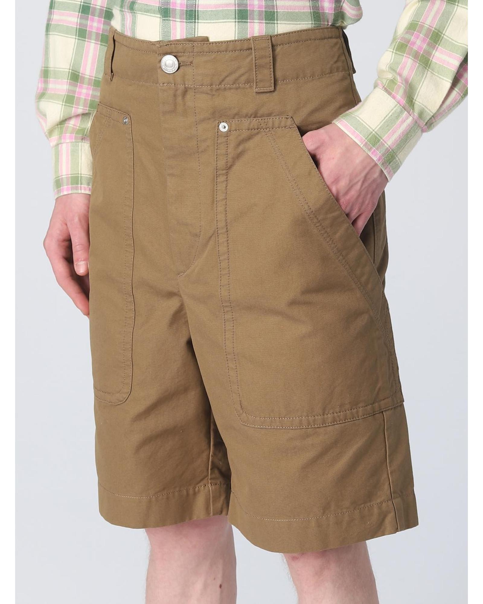 Isabel Marant Cargo Shorts with Pockets Men Kaki