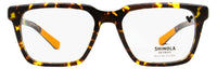 Shinola Flexon Rectangular Eyeglasses SH15000 242 Amber Tortoise 54mm