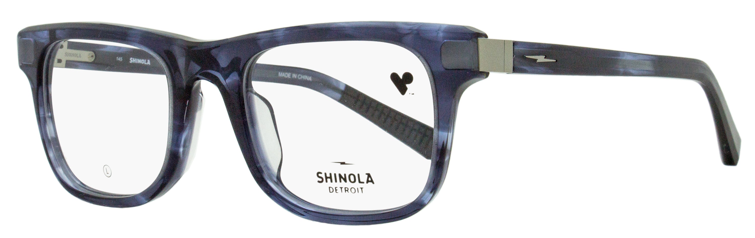 Shinola Modified Rectangle Eyeglasses SH15002 461 Blue Havana 51mm Blue Havana