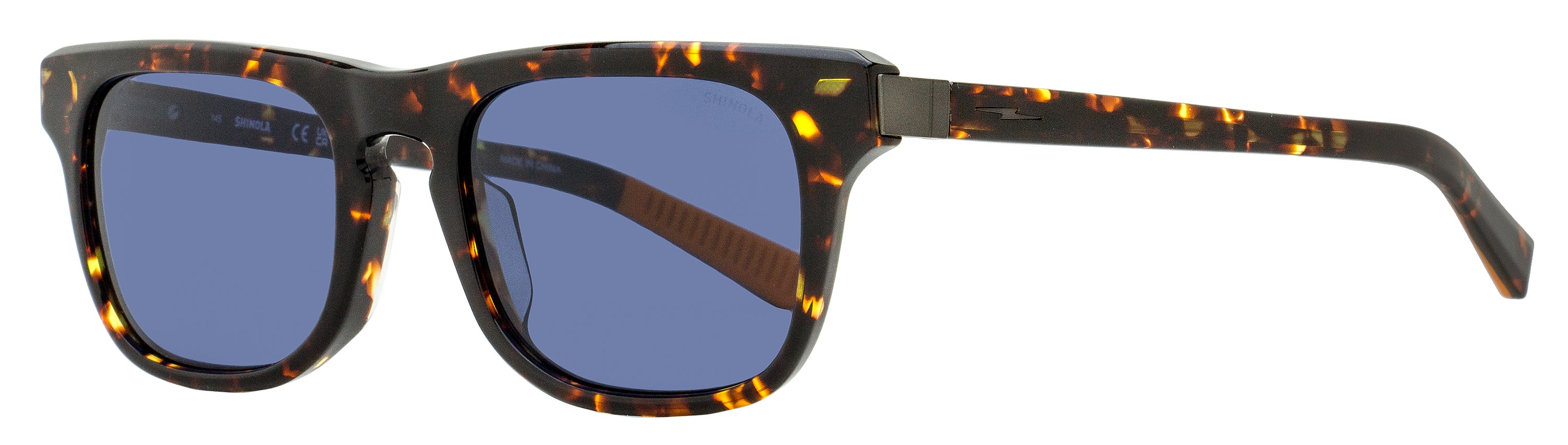 Shinola Monster Rectangle Sunglasses SH1502S 242 Dark Amber Tortoise 52mm Dark Amber Tortoise