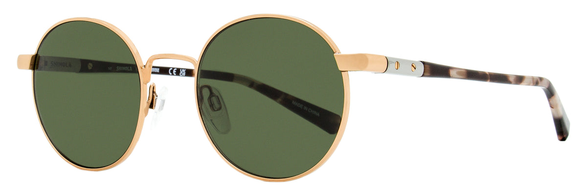 Shinola Round Runwell Sunglasses SH2301SL 780 Gold/Havana 51mm Gold Havana