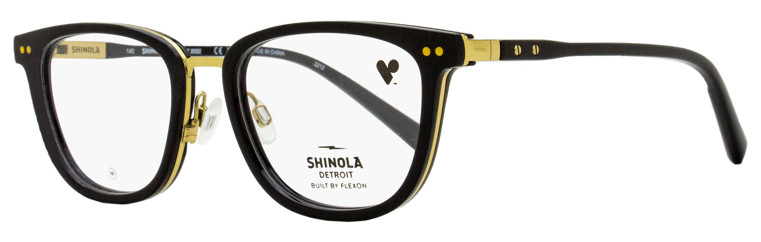 Shinola Memory Metal Eyeglasses SH27000 001 Black 52mm Black