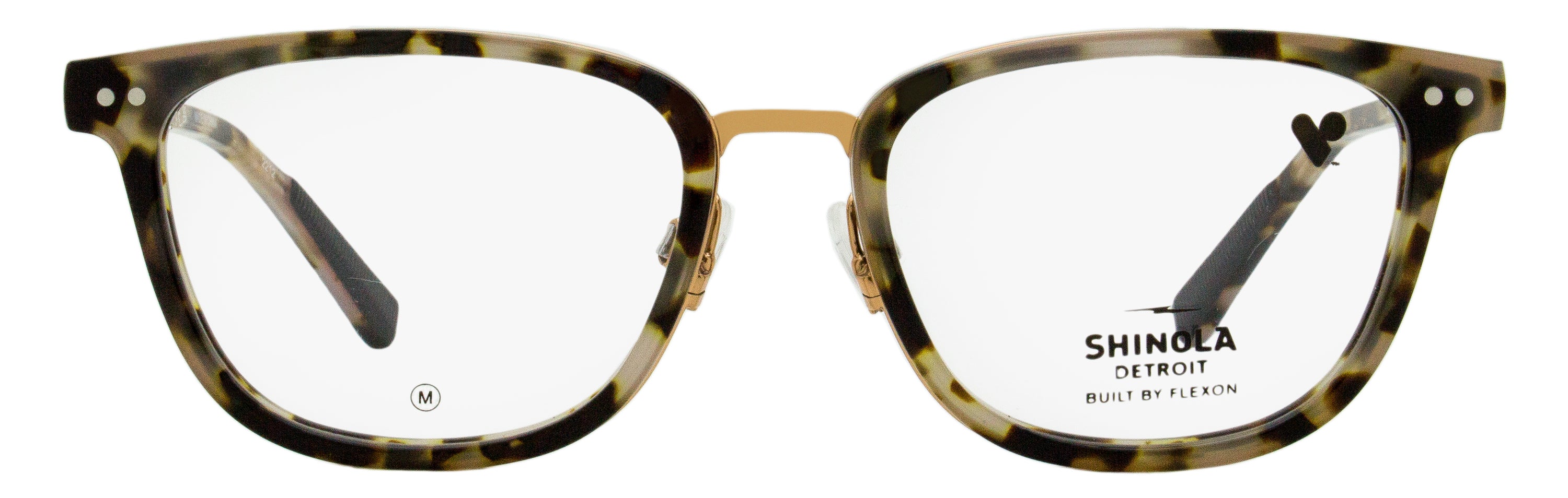 Shinola Memory Metal Eyeglasses SH27000 160 Bone Tortoise 52mm