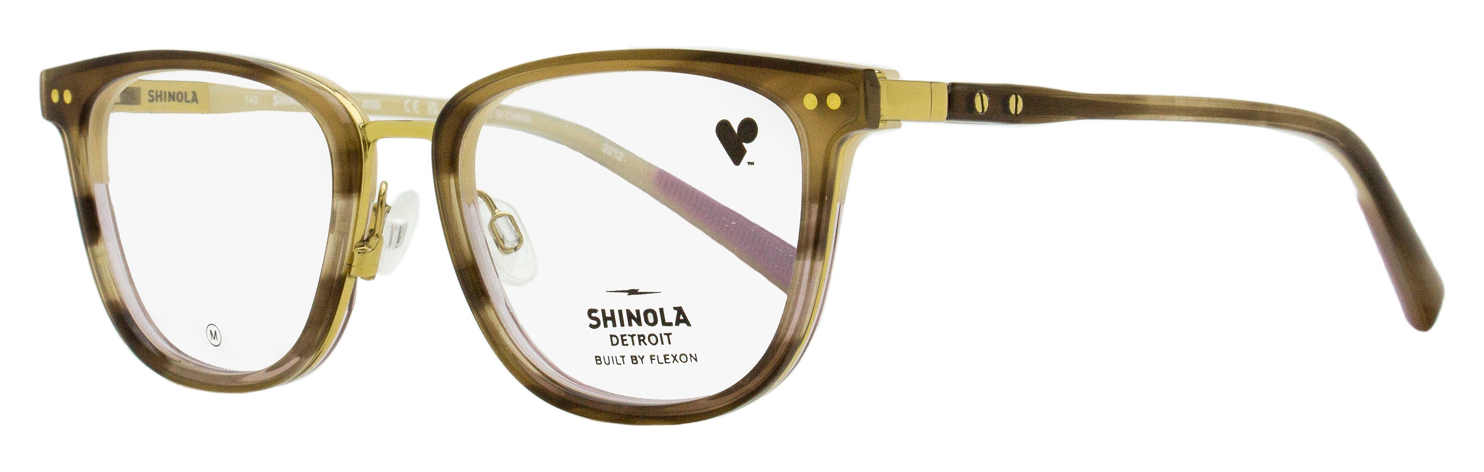 Shinola Memory Metal Eyeglasses SH27000 219 Blue Horn 52mm Blue Horn