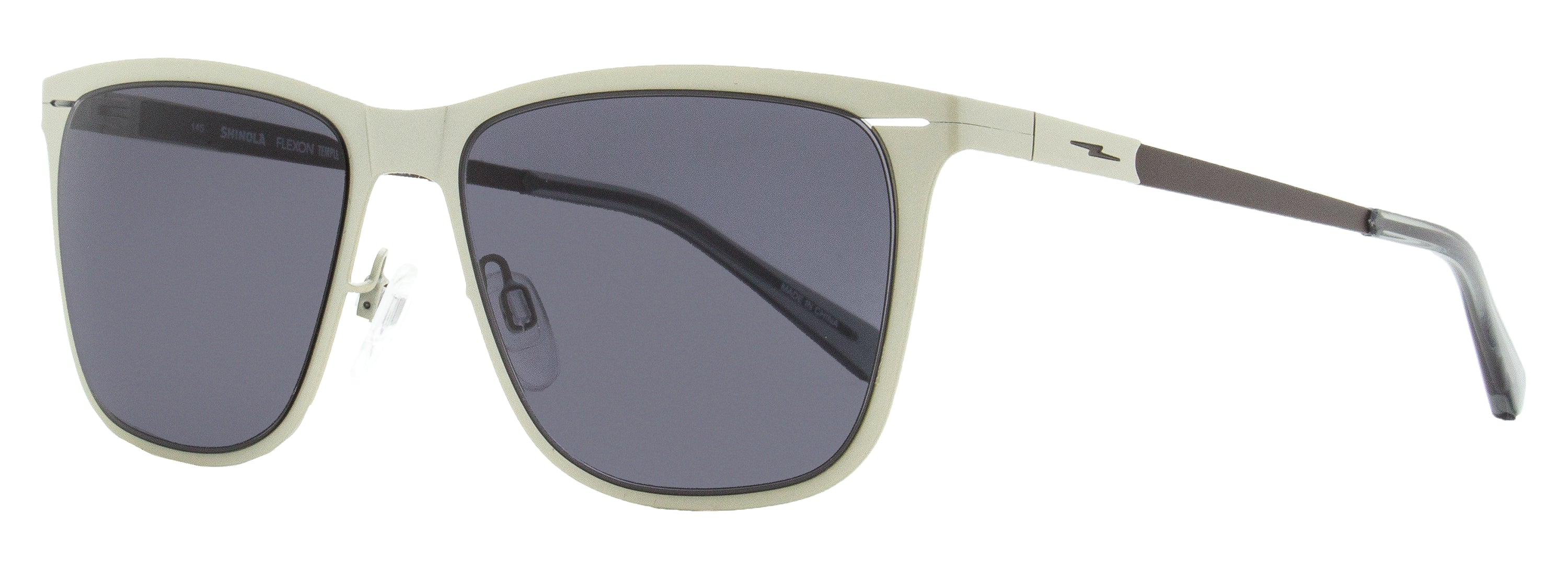 Shinola Arrow Flexon Sunglasses SH3100SM 046 Satin Silver 55mm Satin Silver