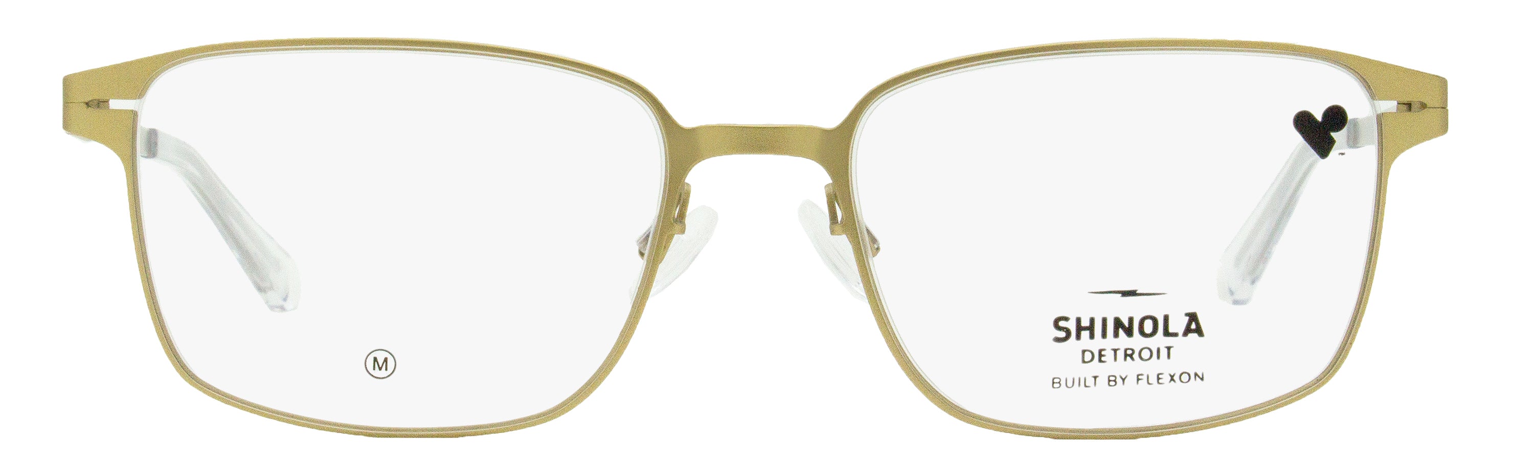 Shinola Flexon Rectangular Eyeglasses SH31002 719 Satin Gold 52mm