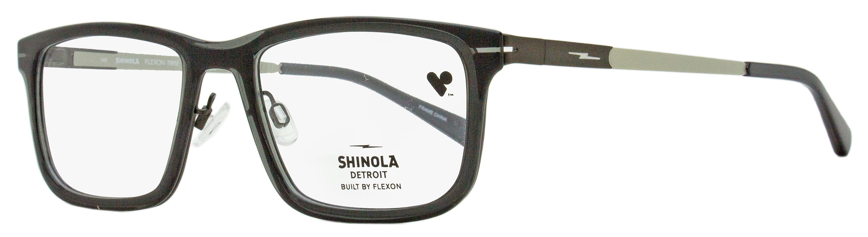Shinola Flexon Temple Eyeglasses SH37000 012 Crystal Carbon 55mm Crystal Carbon