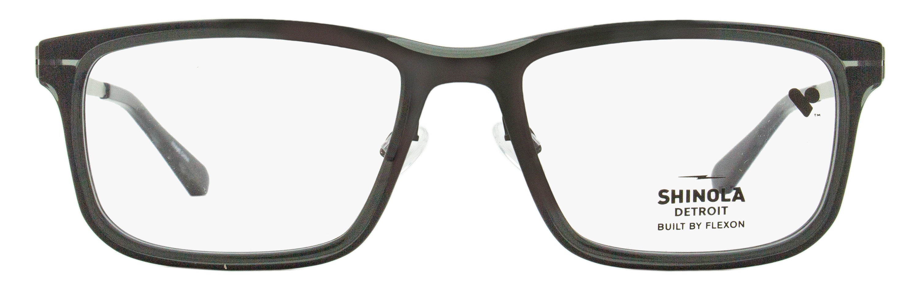 Shinola Flexon Temple Eyeglasses SH37000 012 Crystal Carbon 55mm