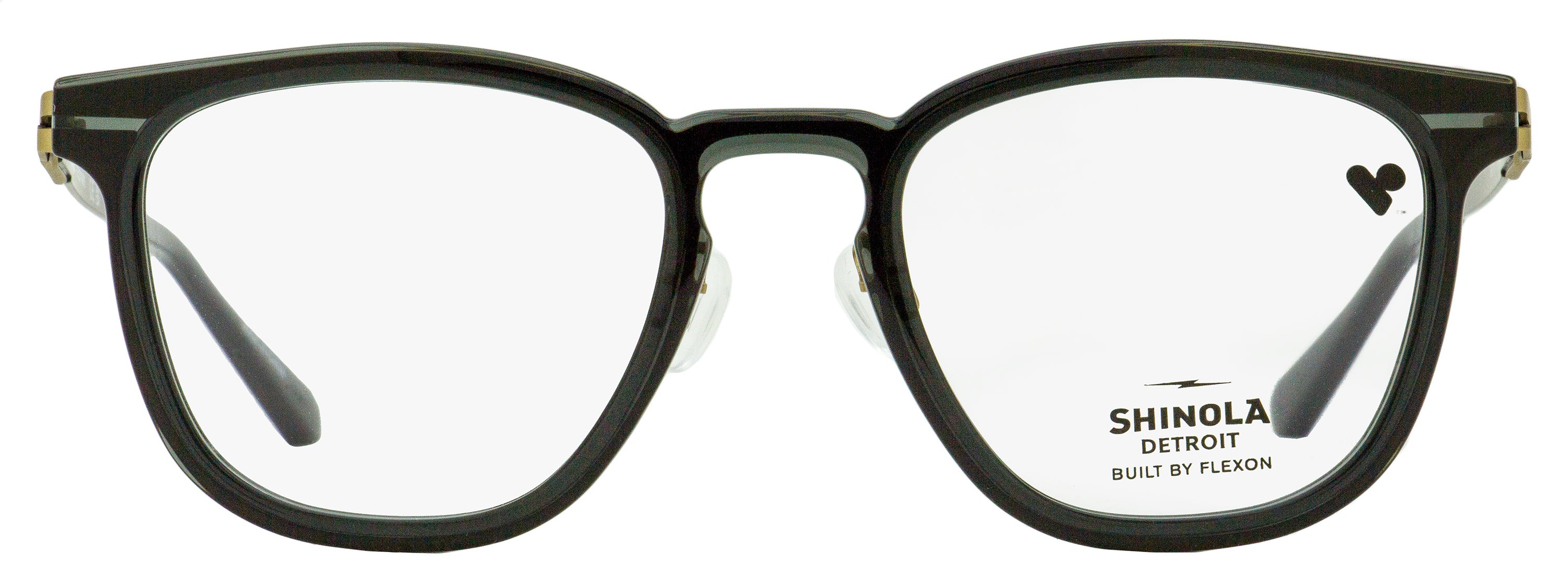 Shinola Flexon Keyhole Eyeglasses SH37001 012 Crystal Carbon 50mm
