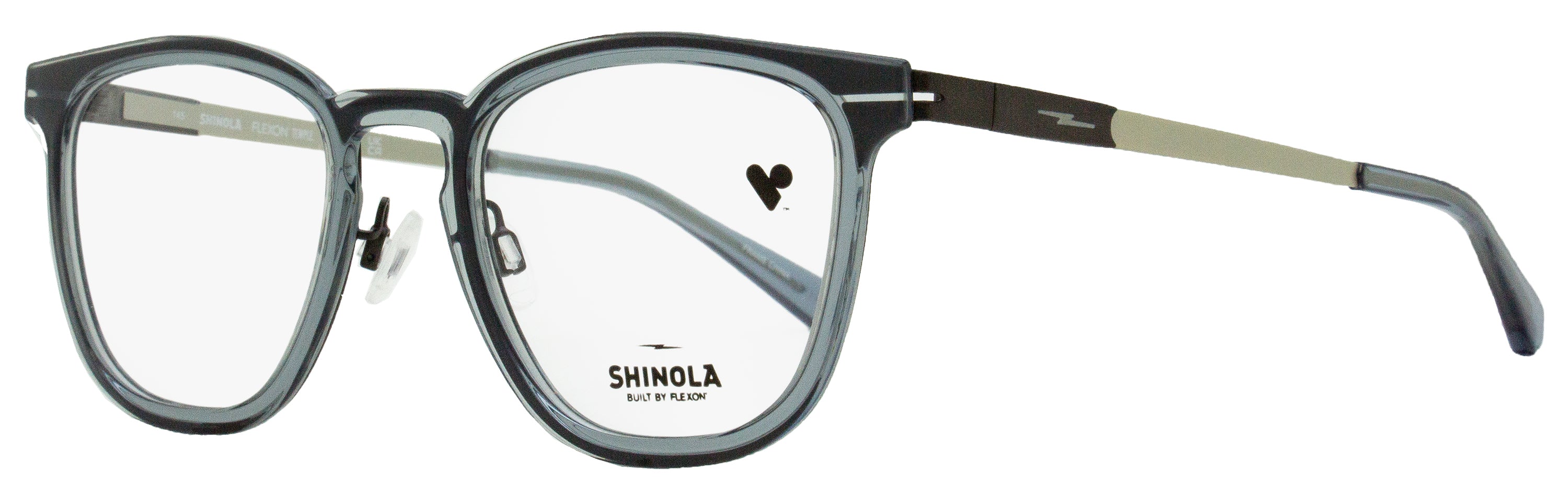 Shinola Flexon Keyhole Eyeglasses SH37001 050 Crystal Smoke 50mm Crystal Smoke