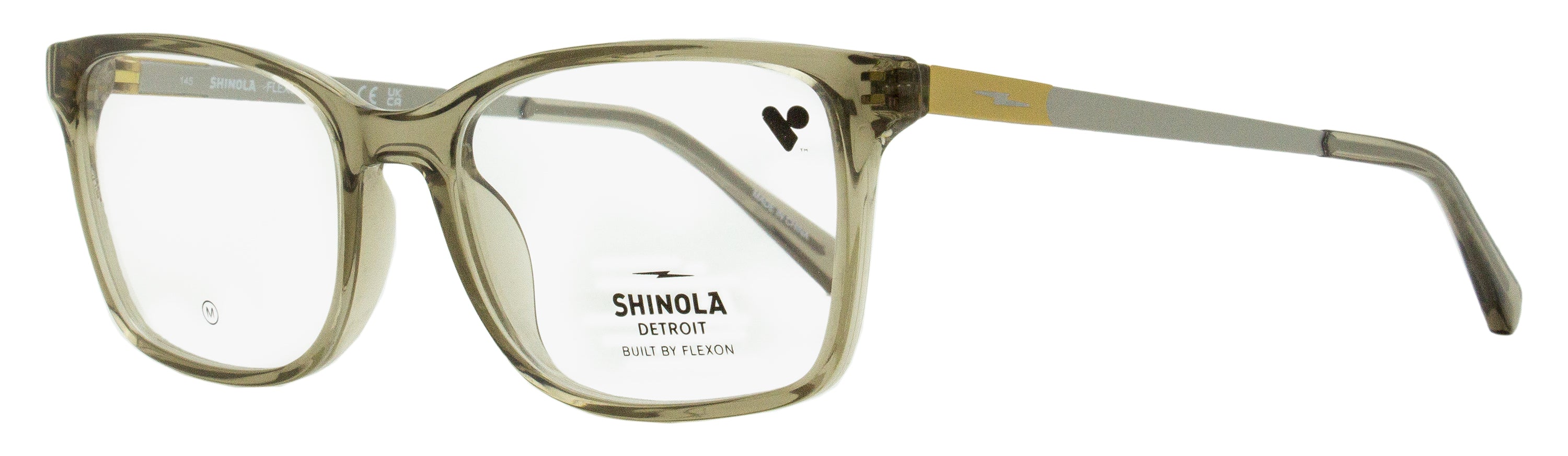 Shinola Flexon Rectangular Eyeglasses SH37003 278 Crystal Fog 53mm Crystal Fog