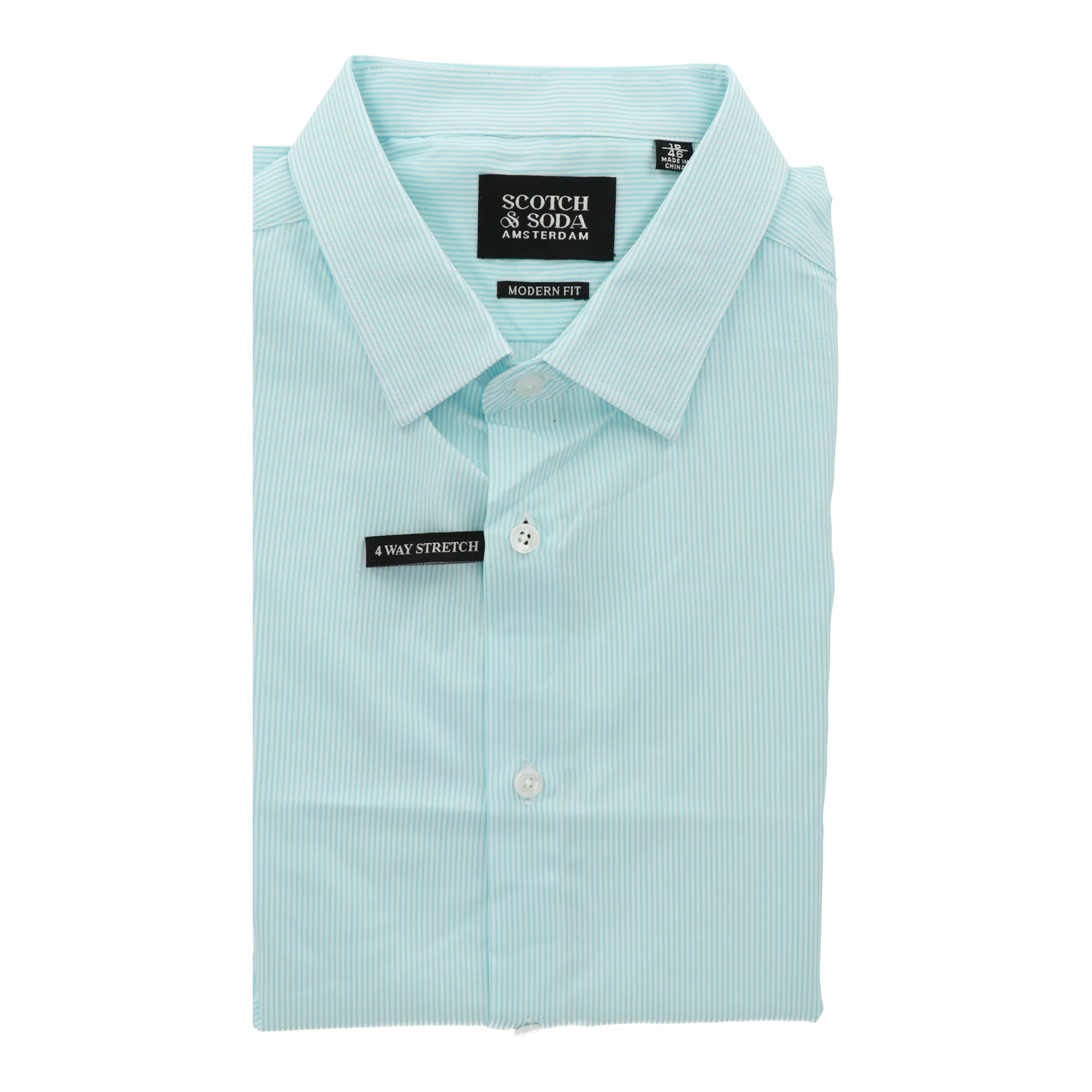 Scotch & Soda Mens White/Green Dress Shirt