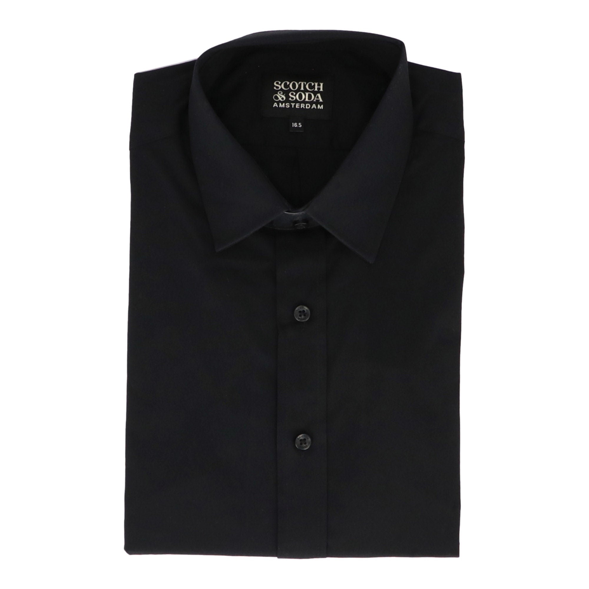 Scotch & Soda Mens Black Dress Shirt