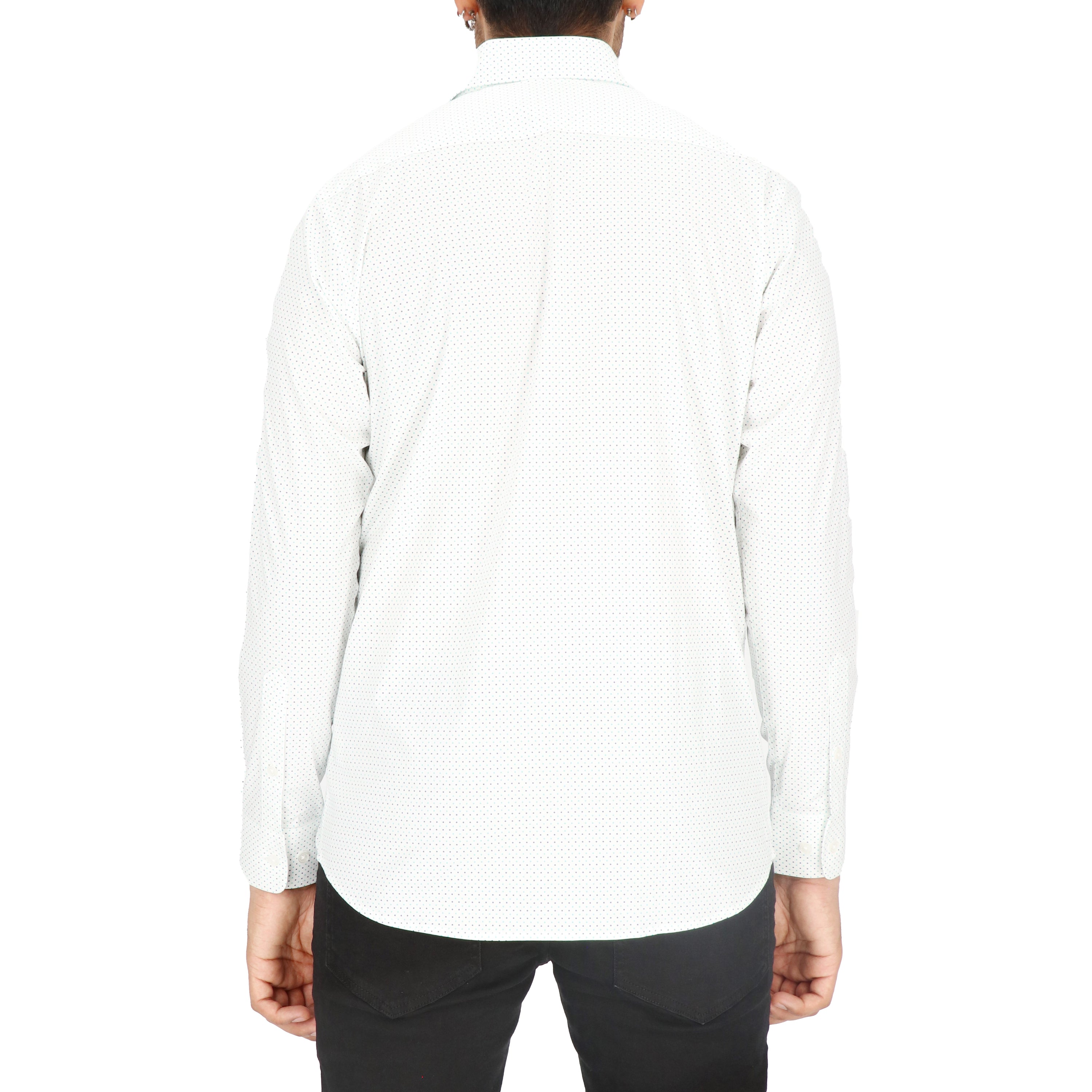 Scotch & Soda Mens White/Green Dress Shirt