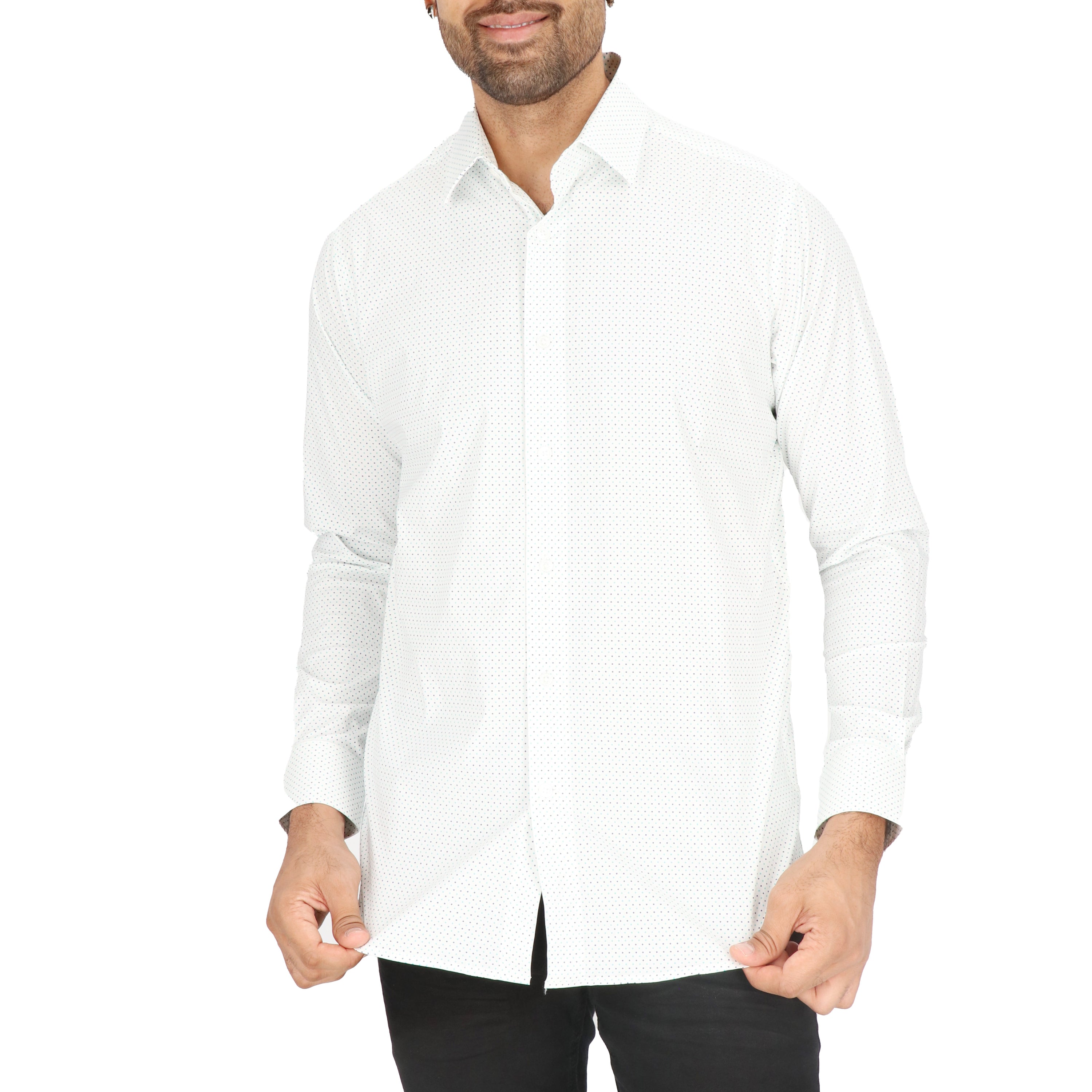 Scotch & Soda Mens White/Green Dress Shirt