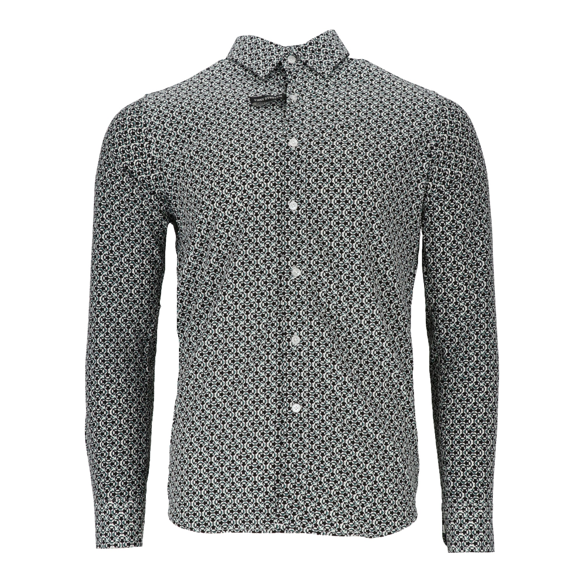 Scotch & Soda Mens Black/White Dress Shirt
