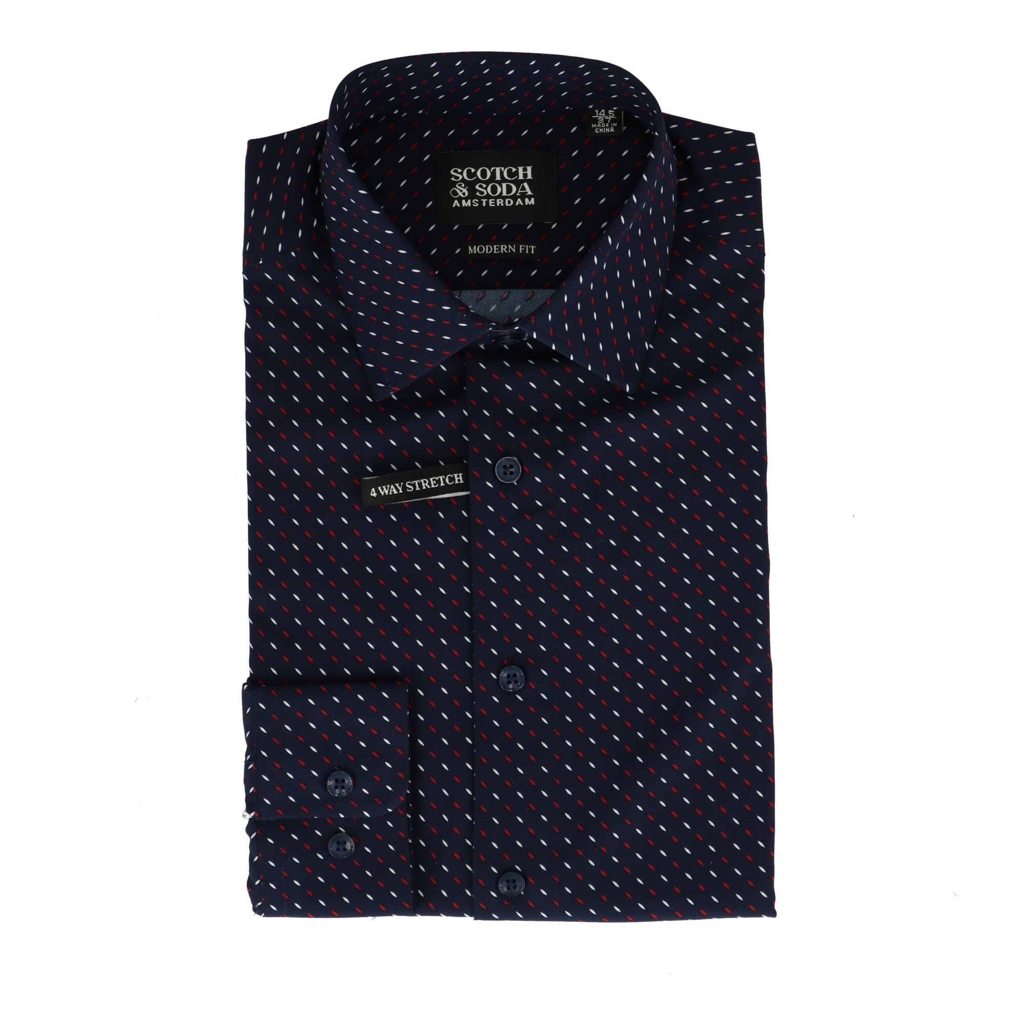 Scotch & Soda Mens Navy Multi Dress Shirt