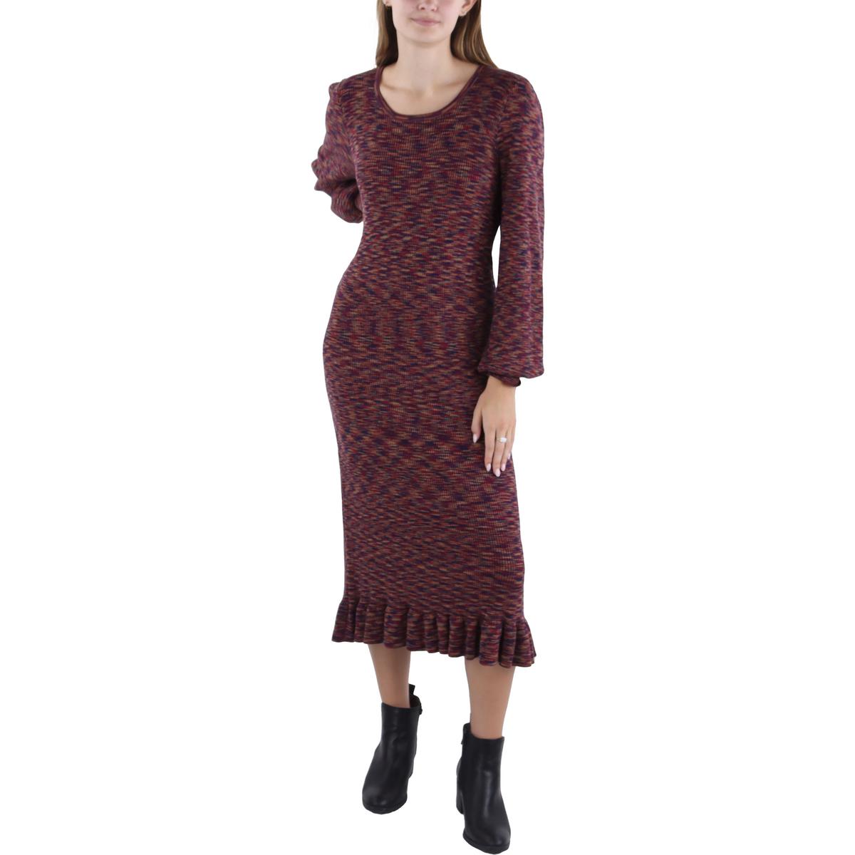 Womens Space Dye Midi Sweaterdress