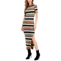 Esme Womens Striped Maxi Sweaterdress