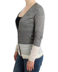 Costume National Women's Gray V-Neck Long Sleeve Cardigan