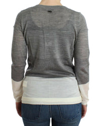 Costume National Women's Gray V-Neck Long Sleeve Cardigan