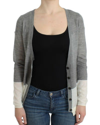Costume National Women's Gray V-Neck Long Sleeve Cardigan