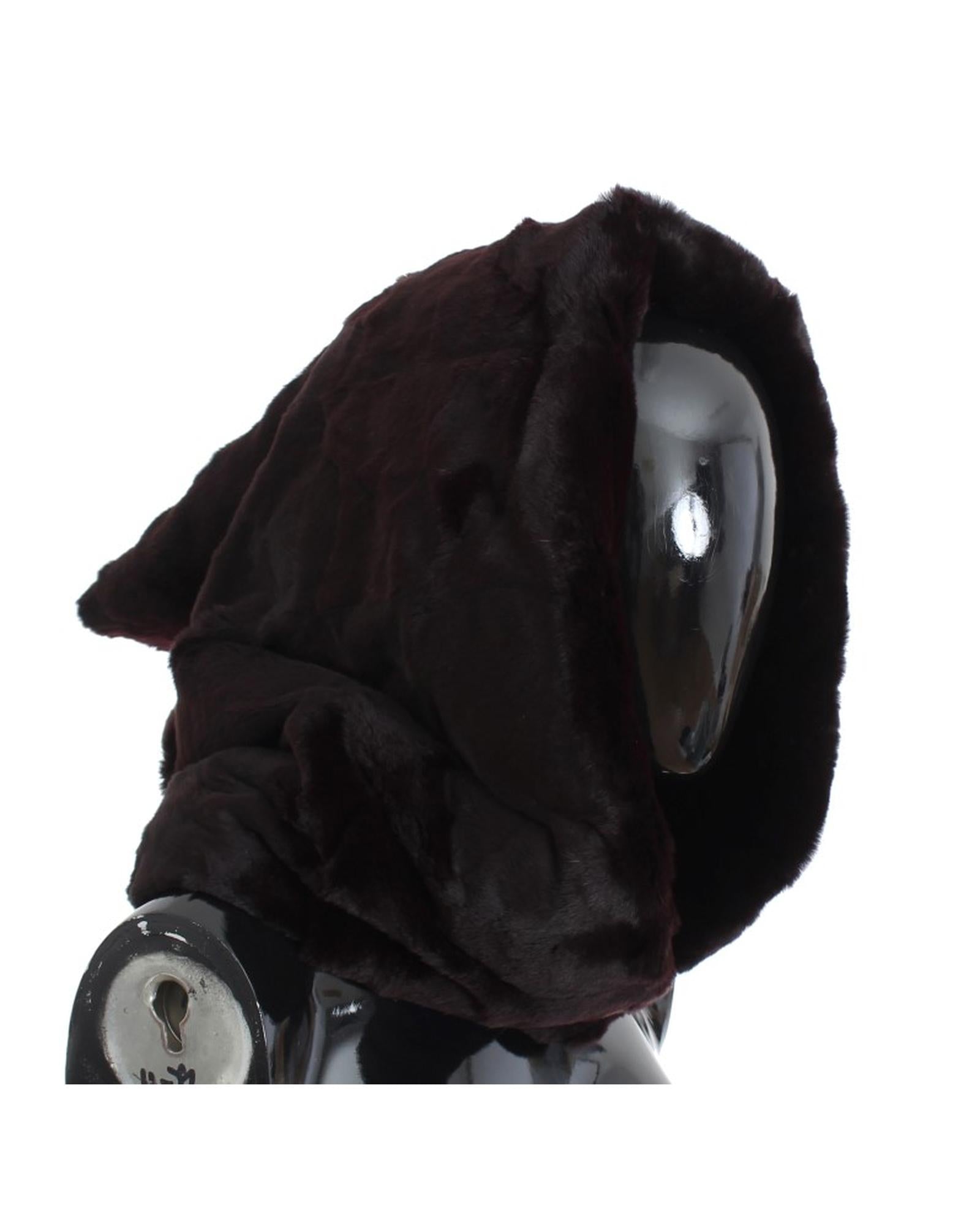 Dolce & Gabbana Purple Weasel Fur Hooded Scarf