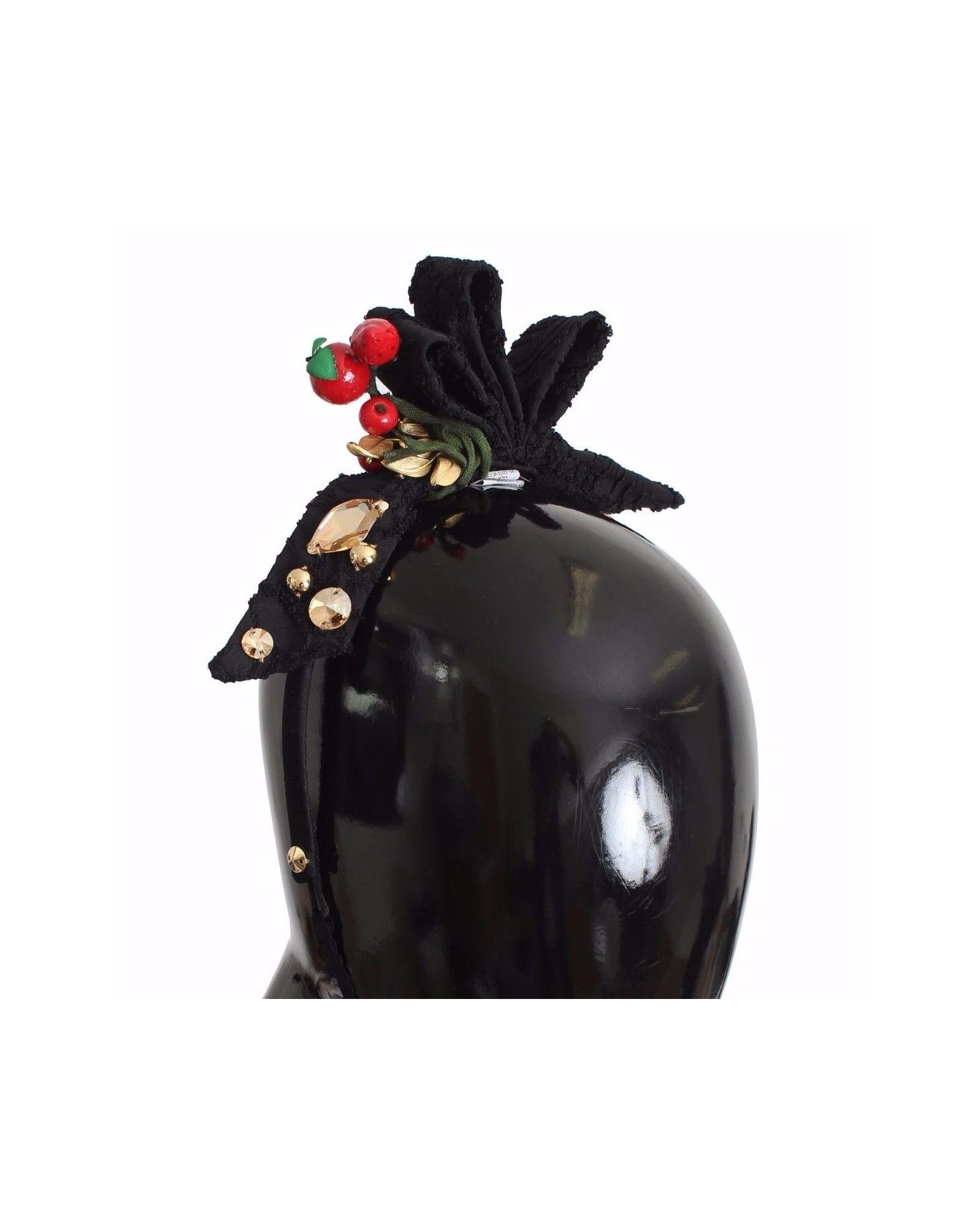Dolce & Gabbana Dolce Gabbana Headband Black Pepper Bow Women Hair Accessories