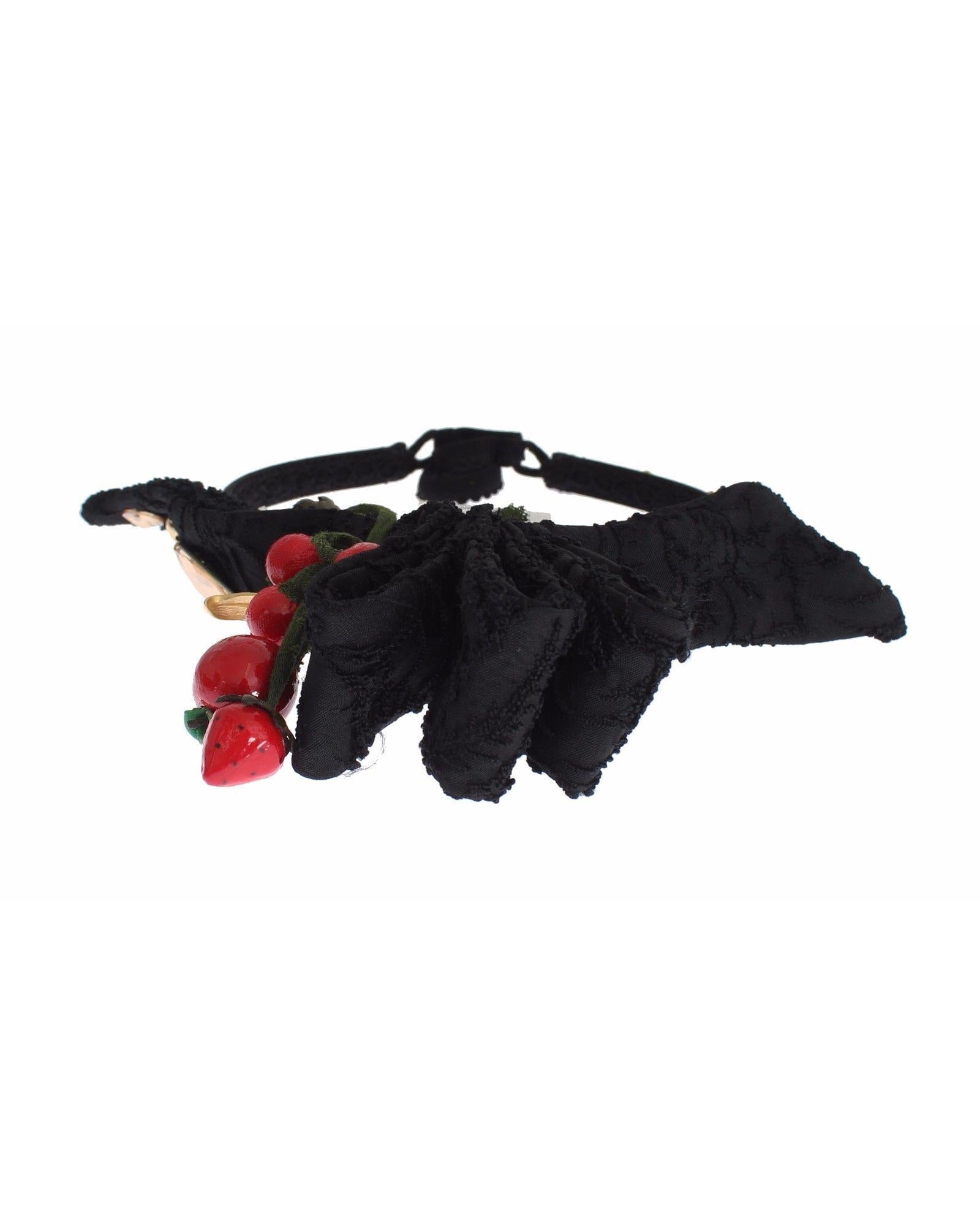 Dolce & Gabbana Dolce Gabbana Headband Black Pepper Bow Women Hair Accessories