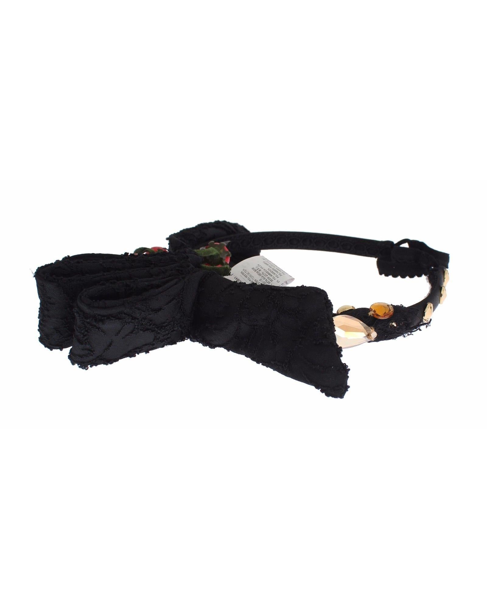 Dolce & Gabbana Dolce Gabbana Headband Black Pepper Bow Women Hair Accessories