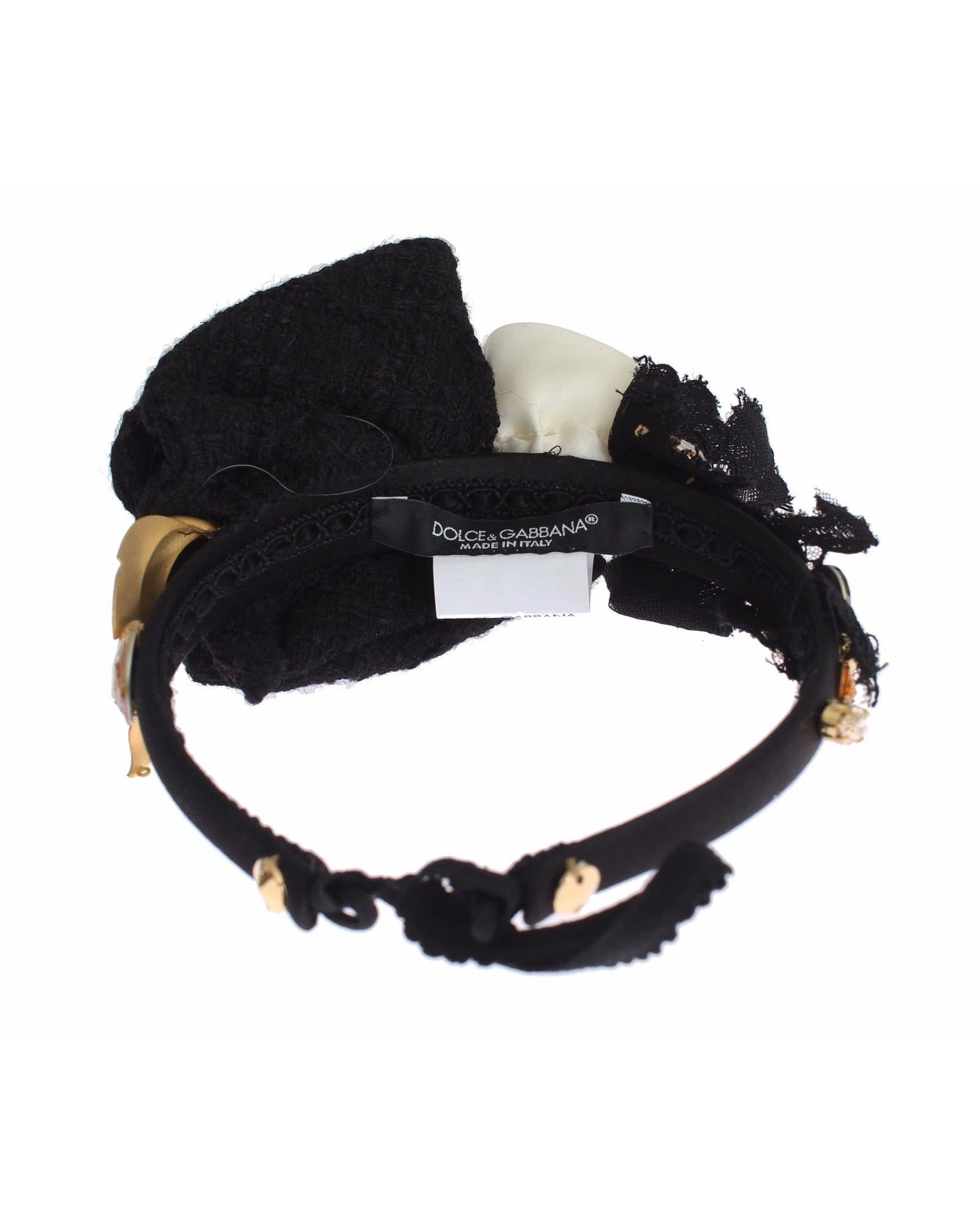 Dolce & Gabbana Dolce Gabbana Headband Floral Hair Accessory Women Black Hair Accessories