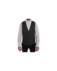 Dolce & Gabbana Gray Pinstripe Vest Classic Fit Men