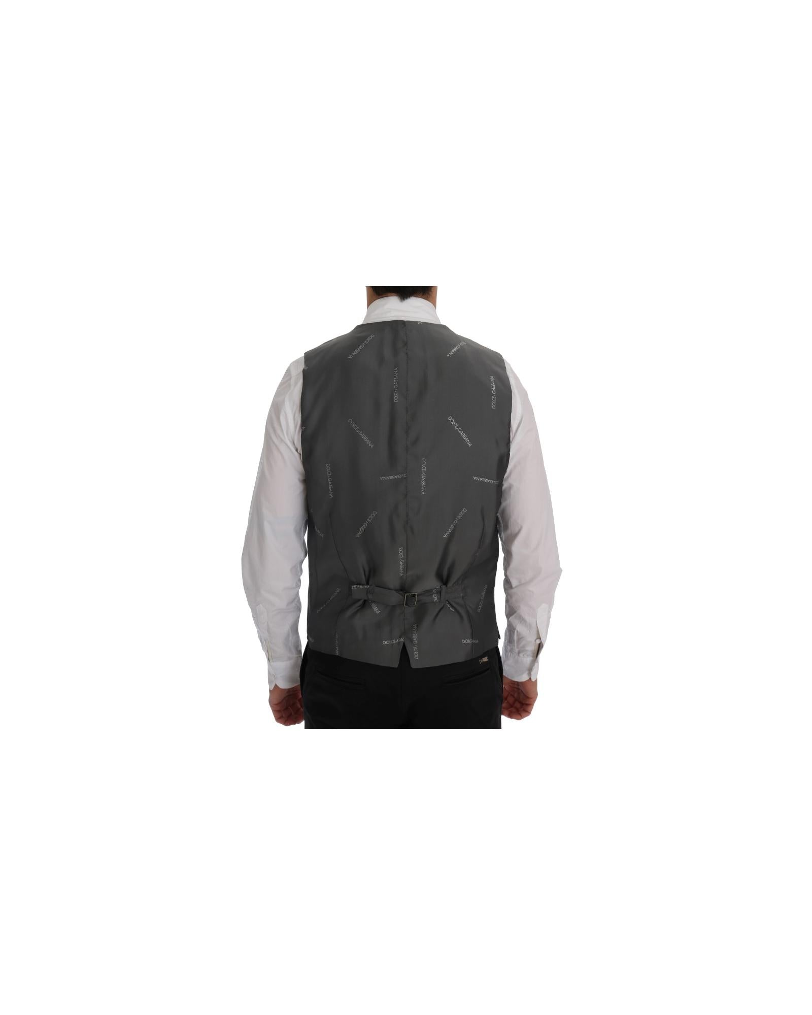Dolce & Gabbana Gray Pinstripe Vest Classic Fit Men