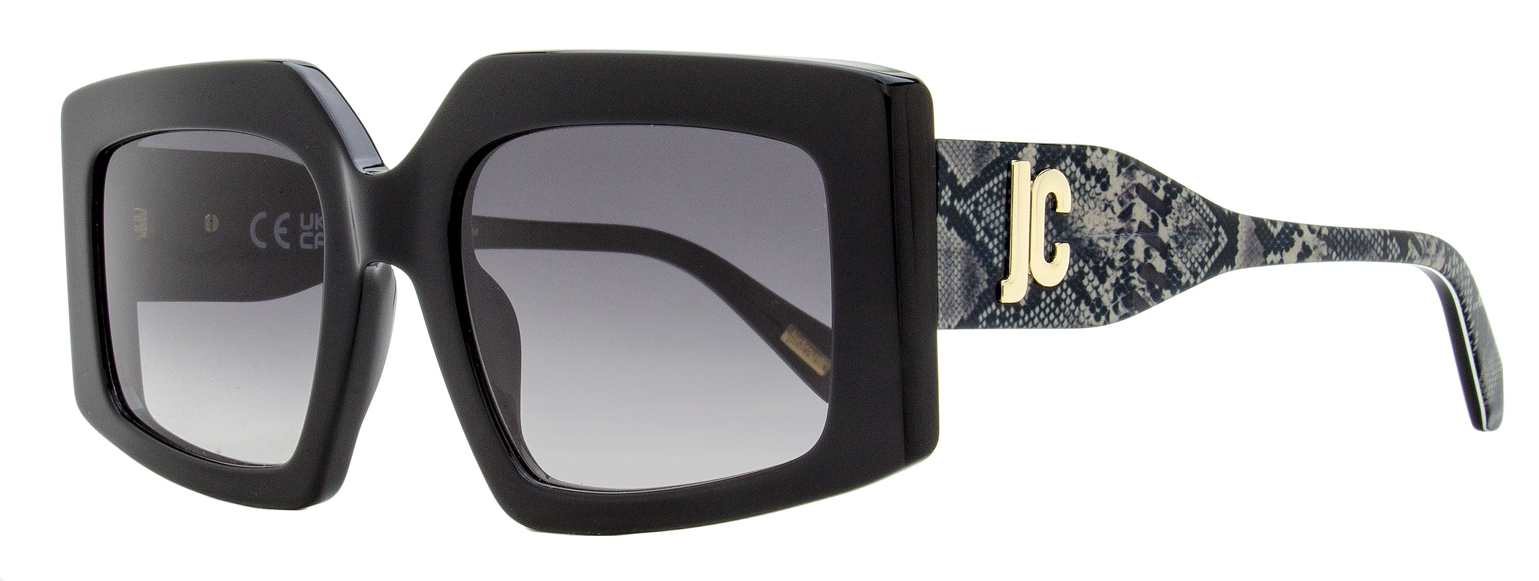 Just Cavalli Butterfly Snakeskin Sunglasses SJC020K 0700 Black 54mm Black