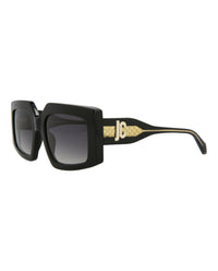 Just Cavalli Womens Square/Rectangle Shiny Black Fashion Designer Eyewear