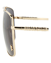 Just Cavalli Unisex Aviator Shiny Rose Gold With Sandblast Fashion Designer Eyewear