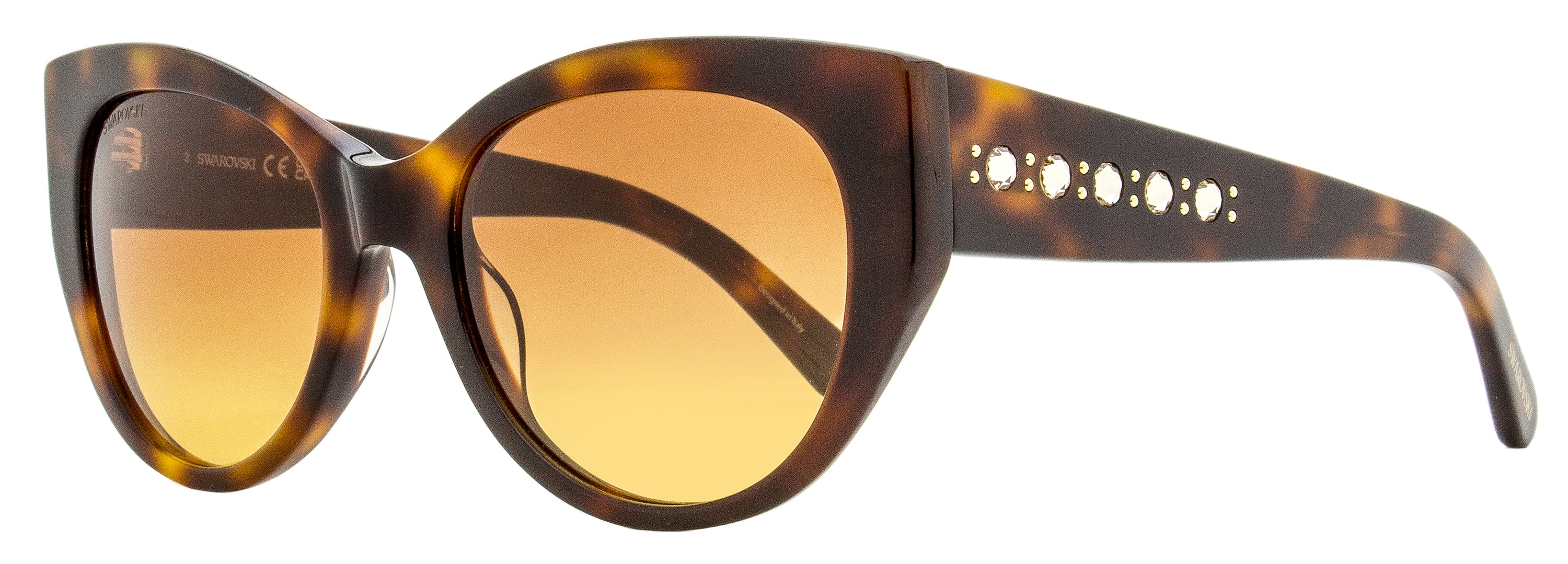 Swarovski Cat Eye Sunglasses SK0372 52F Havana 53mm Havana