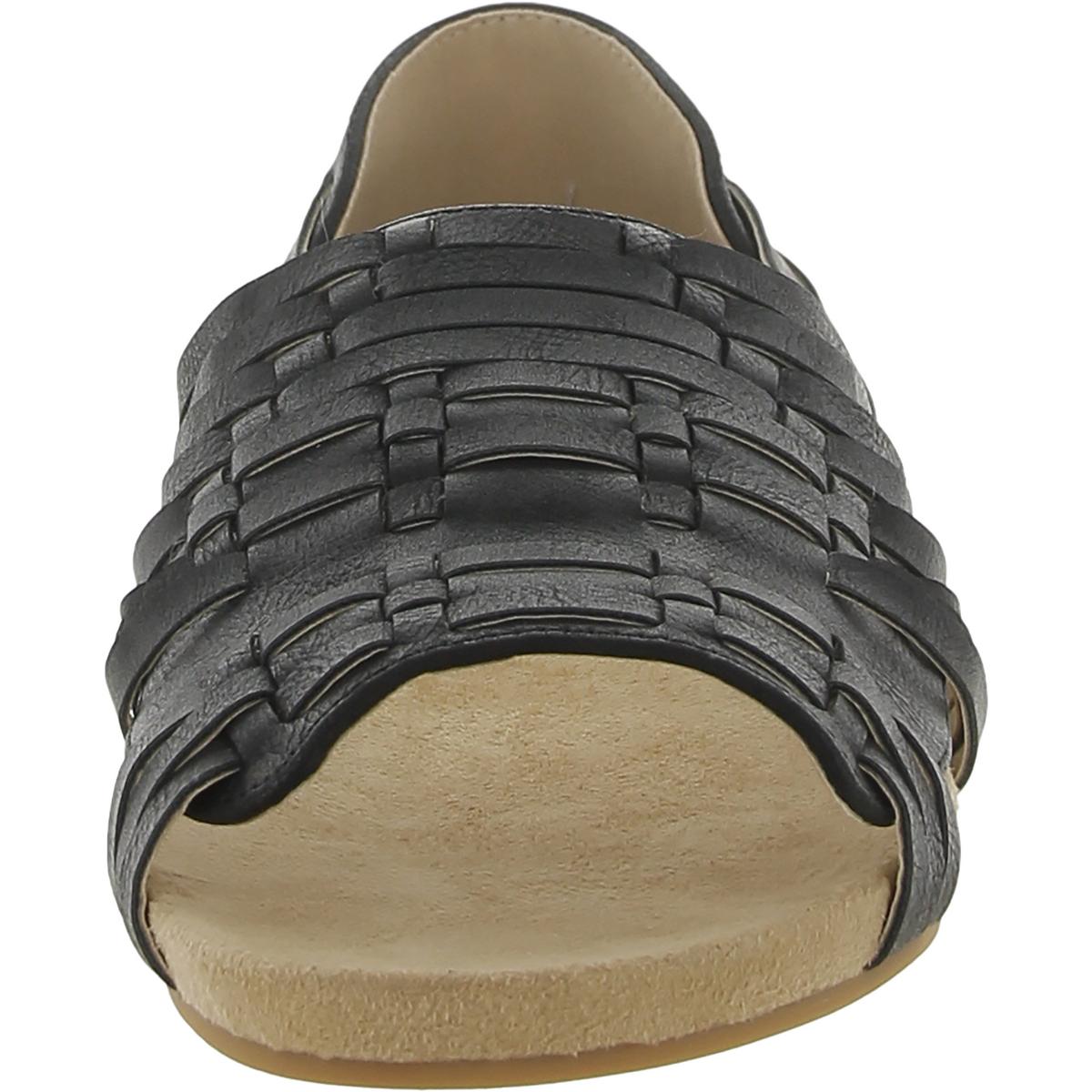 Native Womens Faux Leather Peep-Toe Huarache Sandals