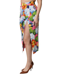 Dolce & Gabbana Floral Print Midi Skirt Side Slit Women Multicolor