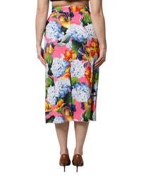 Dolce & Gabbana Floral Print Midi Skirt Side Slit Women Multicolor