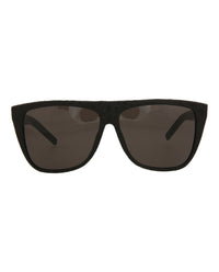 Saint Laurent Unisex Square/Rectangle Black Black Grey Fashion Designer Eyewear